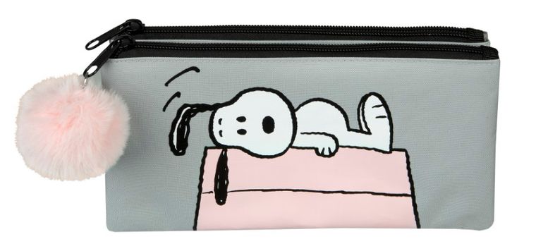 Snoopy, piórnik saszetka, szary