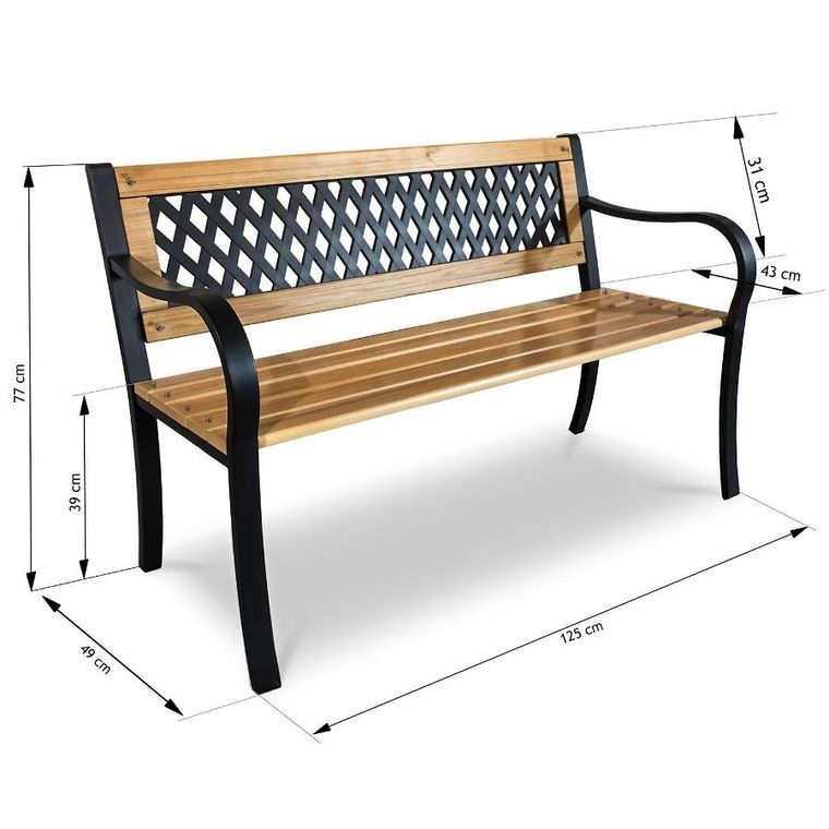 Sofotel, Elion, Ławka ogrodowa z oparciem 125 x 77 x 49 cm