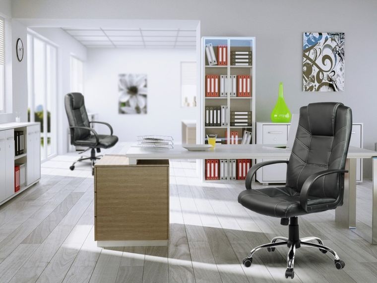 Sofotel, fotel biurowy, obrotowy, chrom, czarny