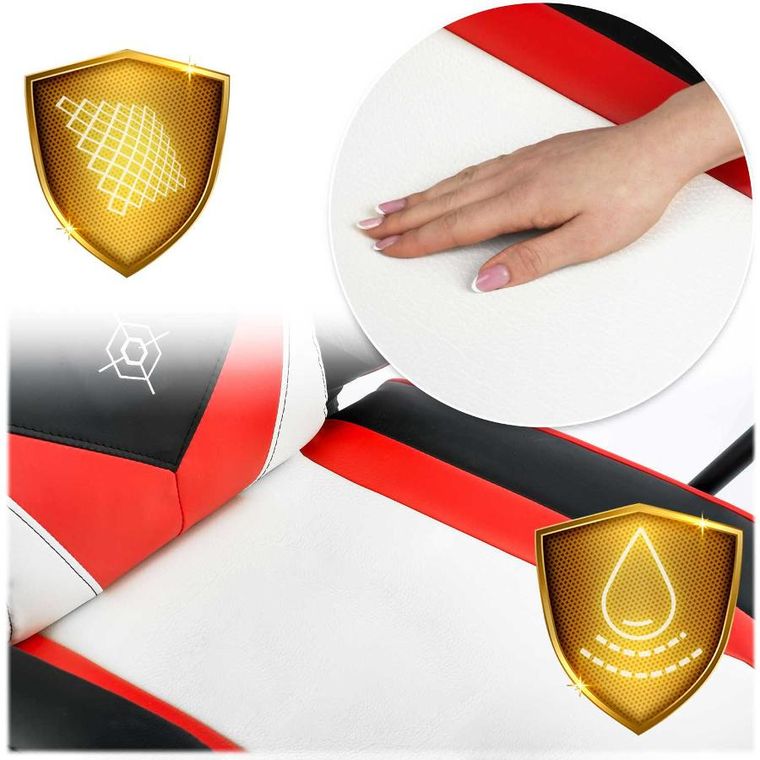 Sofotel, Miss Fortune, fotel gamingowy, biało-czerwony