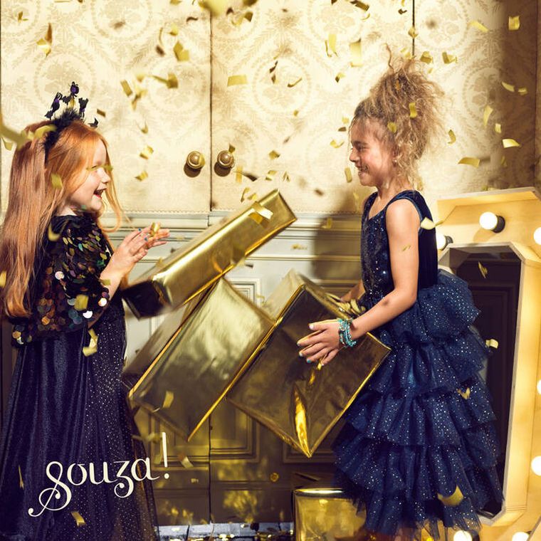 Souza! Bella, peleryna z kapturem i cekinową narzutką, kostium, 3-4 lata