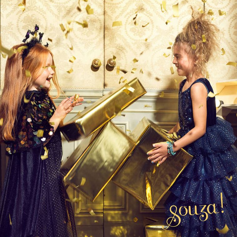 Souza! Bella, peleryna z kapturem i cekinową narzutką, kostium, 8-10 lat