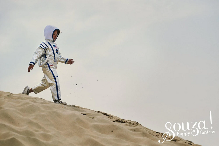 Souza! kostium kombinezon astronauty, srebrny, 3-4 lata