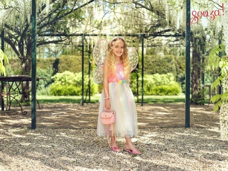 Souza! wróżka Flora, sukienka ze skrzydłami, kostium, 8-10 lat