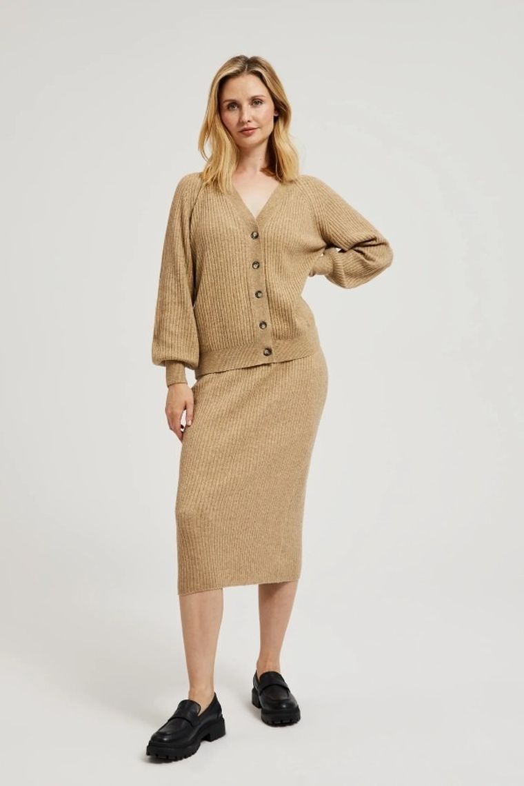 Spódnica damska, beżowa, Moodo