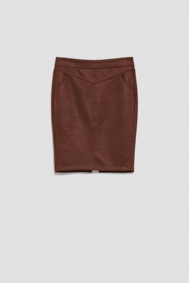 Spódnica damska, brązowa, Moodo