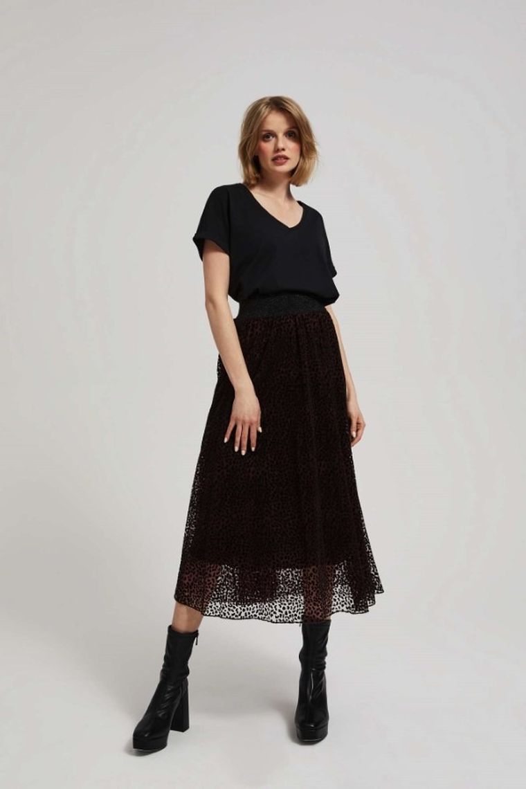 Spódnica damska, brązowa, Moodo