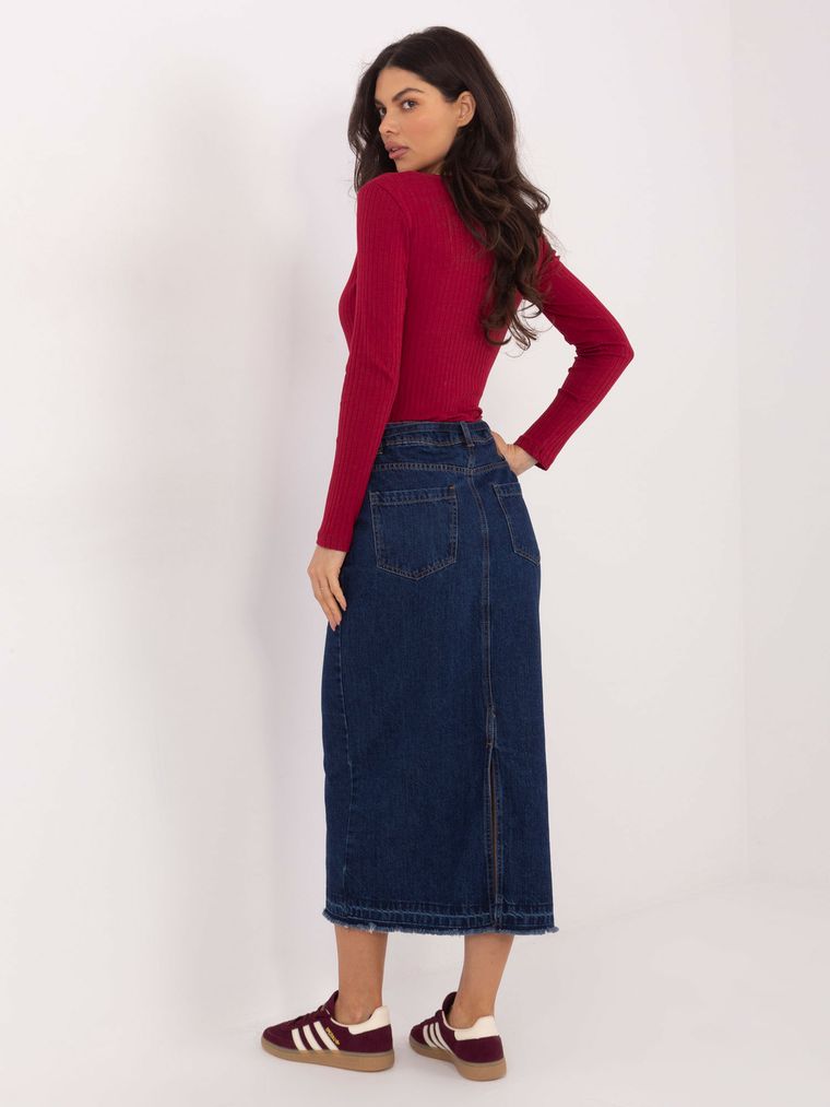 Spódnica jeansowa damska, granatowa, Sublevel