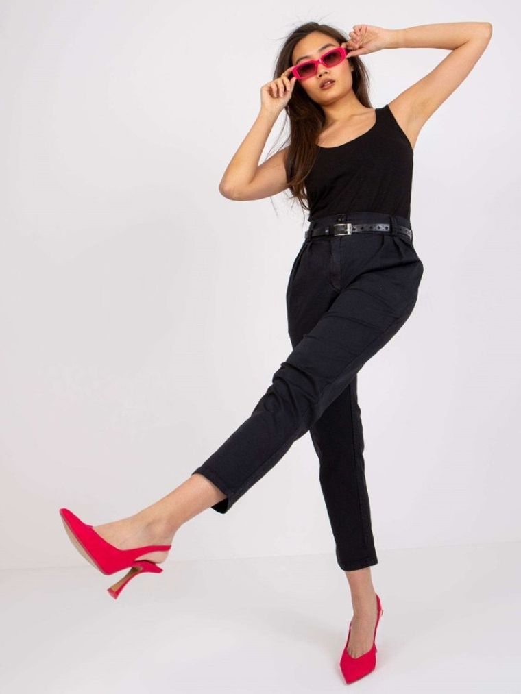 Spodnie damskie, czarne, Italy Moda