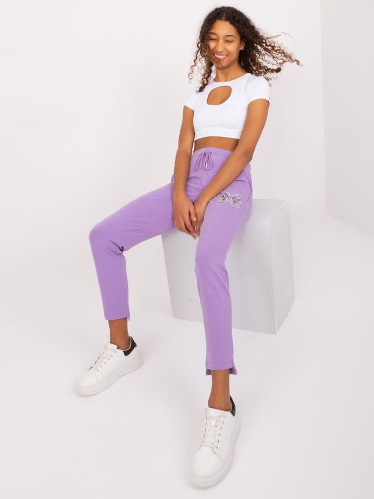 Spodnie dresowe damskie, fioletowe, Relevance