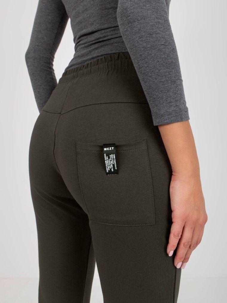 Spodnie dresowe damskie, khaki, Relevance