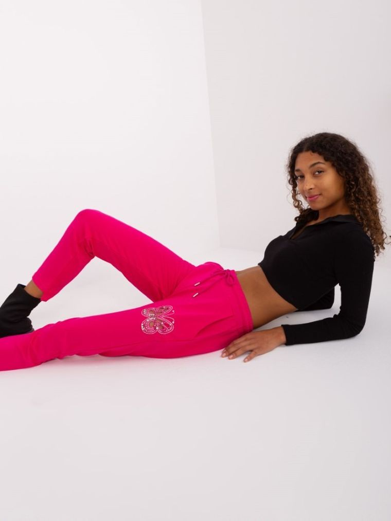 Spodnie dresowe damskie, różowe, Relevance