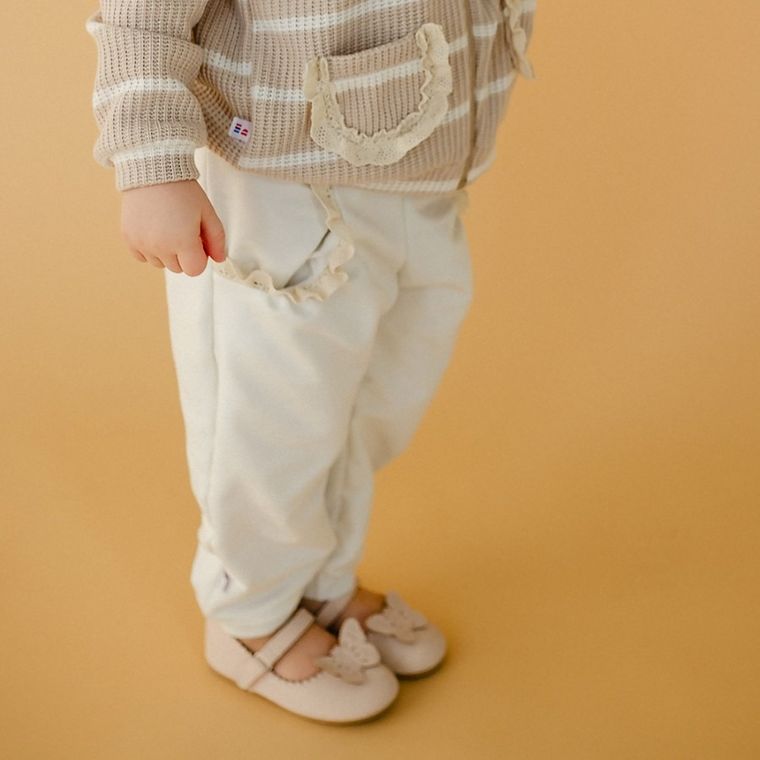 Spodnie dresowe dziewczęce, ecru, Eevi