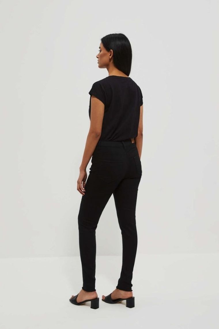 Spodnie jeansowe damskie, czarne, Moodo