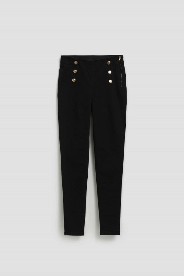 Spodnie jeansowe damskie, czarne, Moodo