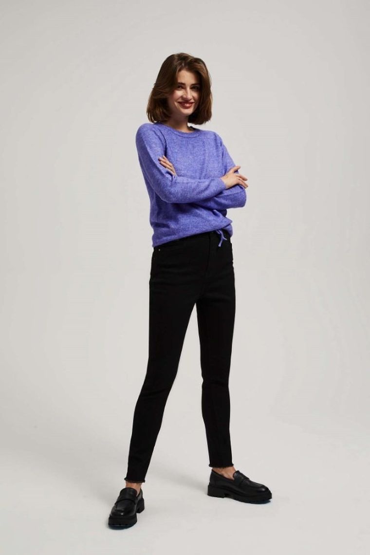 Spodnie jeansowe damskie, czarne, Moodo