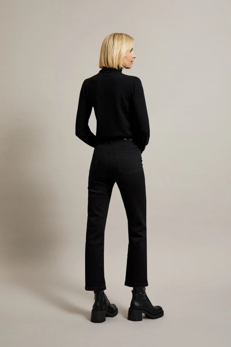 Spodnie jeansowe damskie, czarne, Moodo