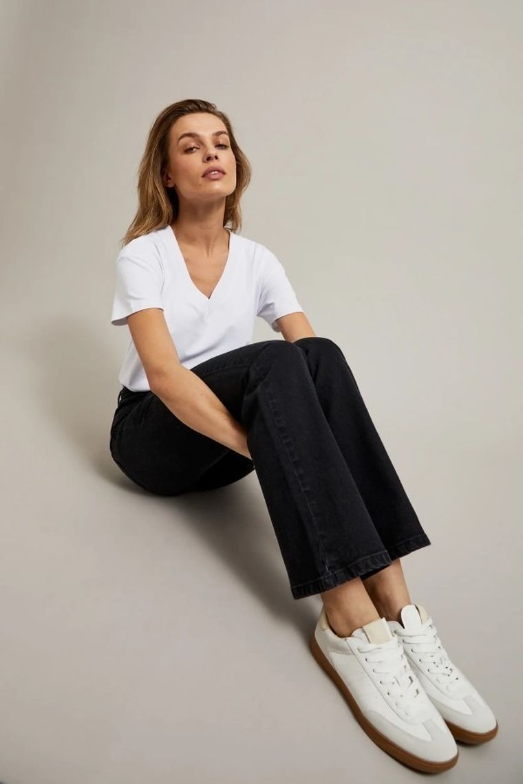 Spodnie jeansowe damskie, czarne, Moodo