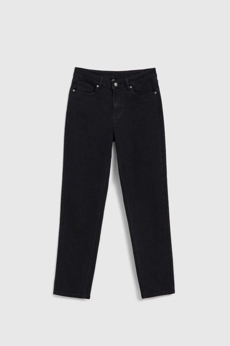 Spodnie jeansowe damskie, czarne, Moodo