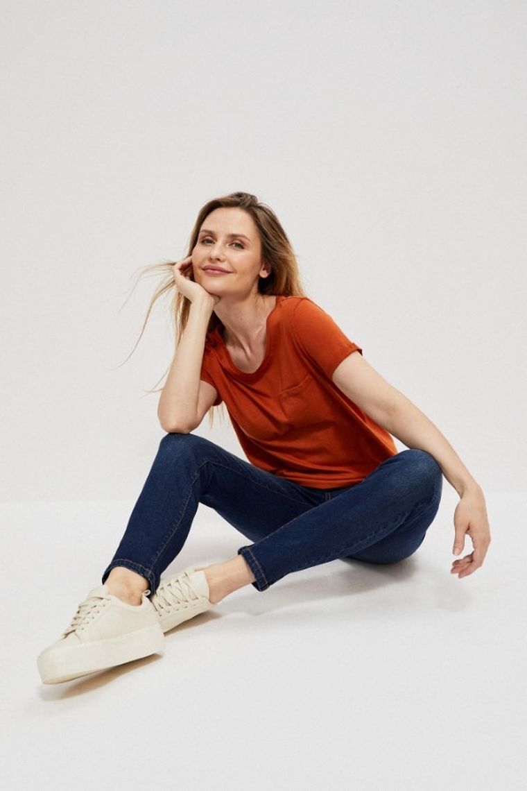 Spodnie jeansowe damskie, granatowe, Moodo