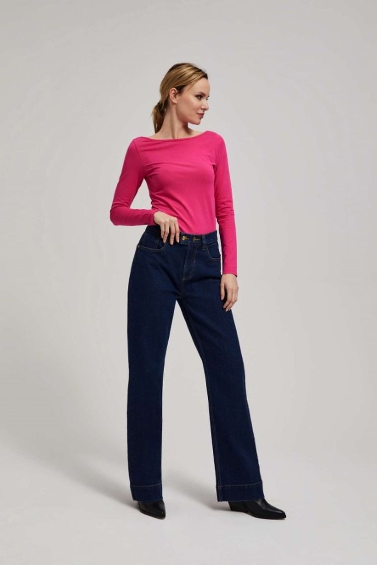 Spodnie jeansowe damskie, granatowe, Moodo