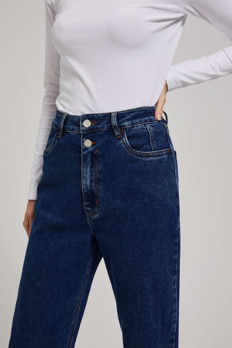 Spodnie jeansowe damskie, granatowe, Moodo