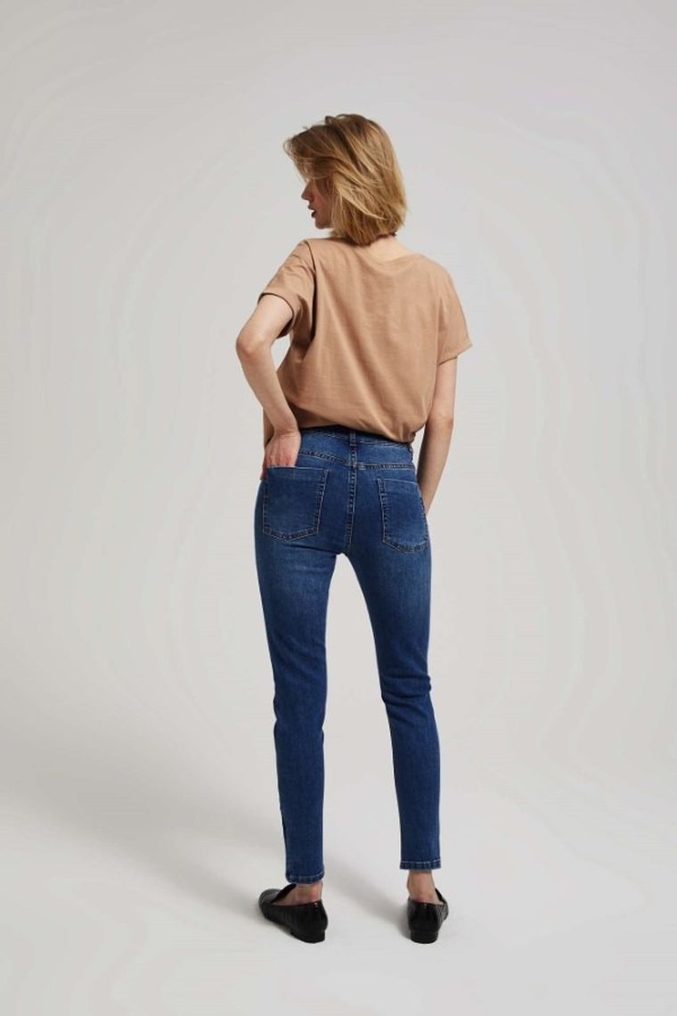 Spodnie jeansowe damskie, granatowe, Moodo