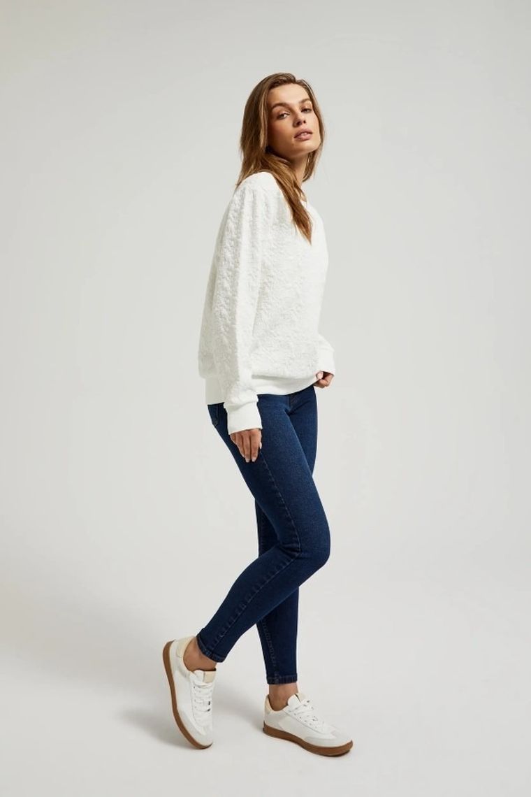 Spodnie jeansowe damskie, granatowe, Moodo