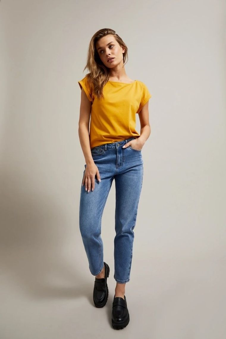 Spodnie jeansowe damskie, granatowe, Moodo