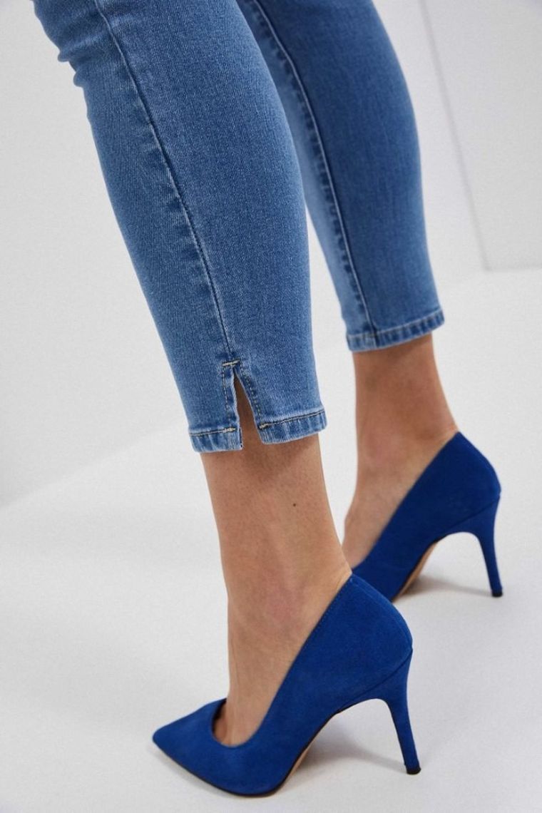 Spodnie jeansowe damskie, niebieskie, Moodo