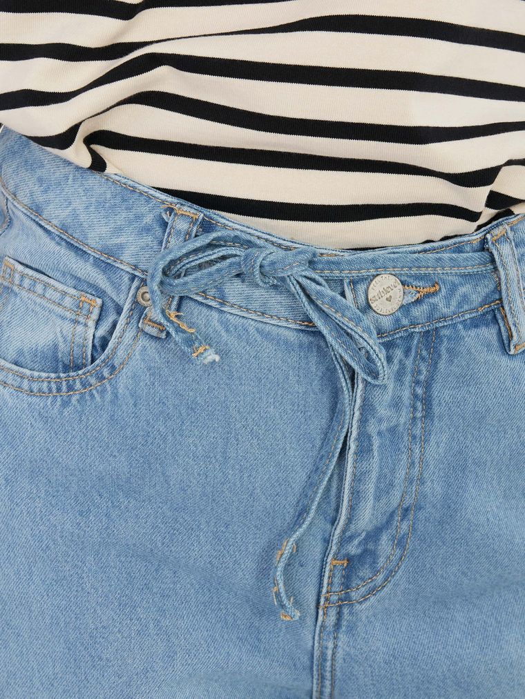 Spodnie jeansowe damskie, wide, niebieskie, Sublevel