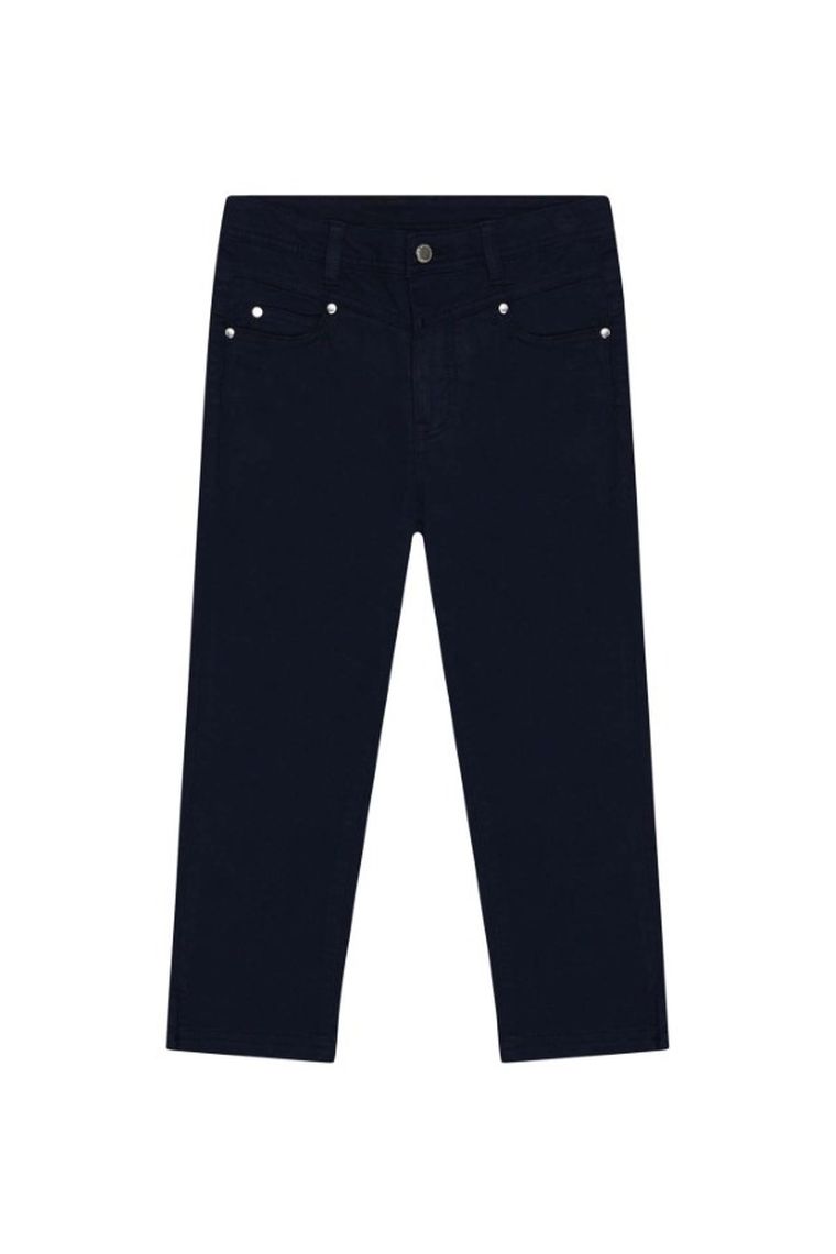 Spodnie materiałowe damskie 3/4, granatowe, Moodo