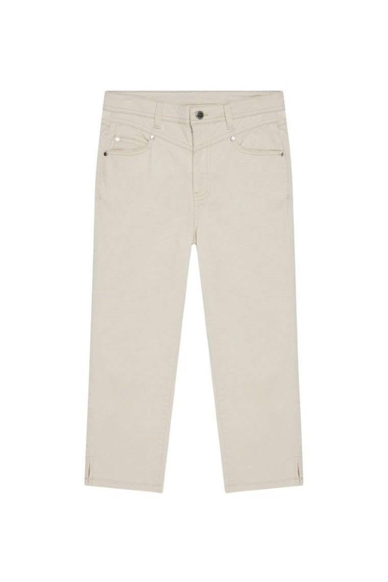 Spodnie materiałowe damskie, beżowe, Moodo