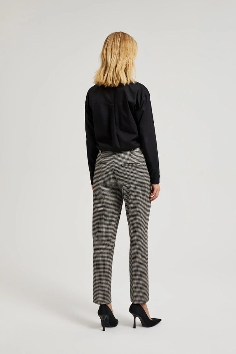 Spodnie materiałowe damskie, beżowe, Moodo