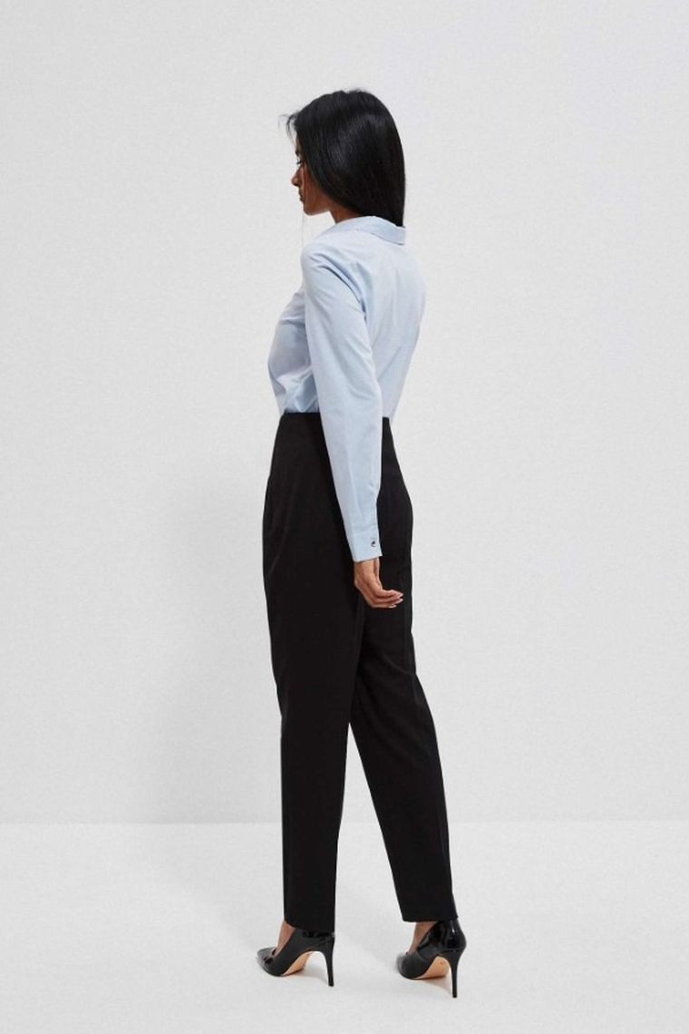 Spodnie materiałowe damskie, czarne, Moodo