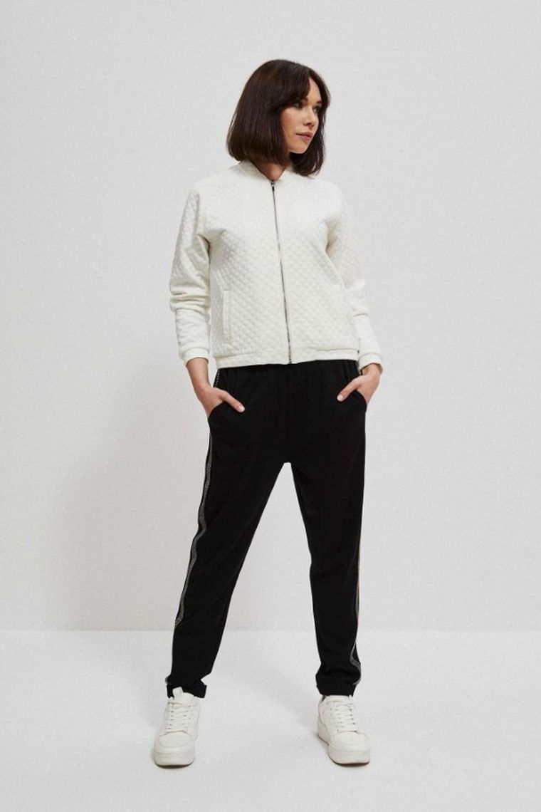 Spodnie materiałowe damskie, czarne, Moodo