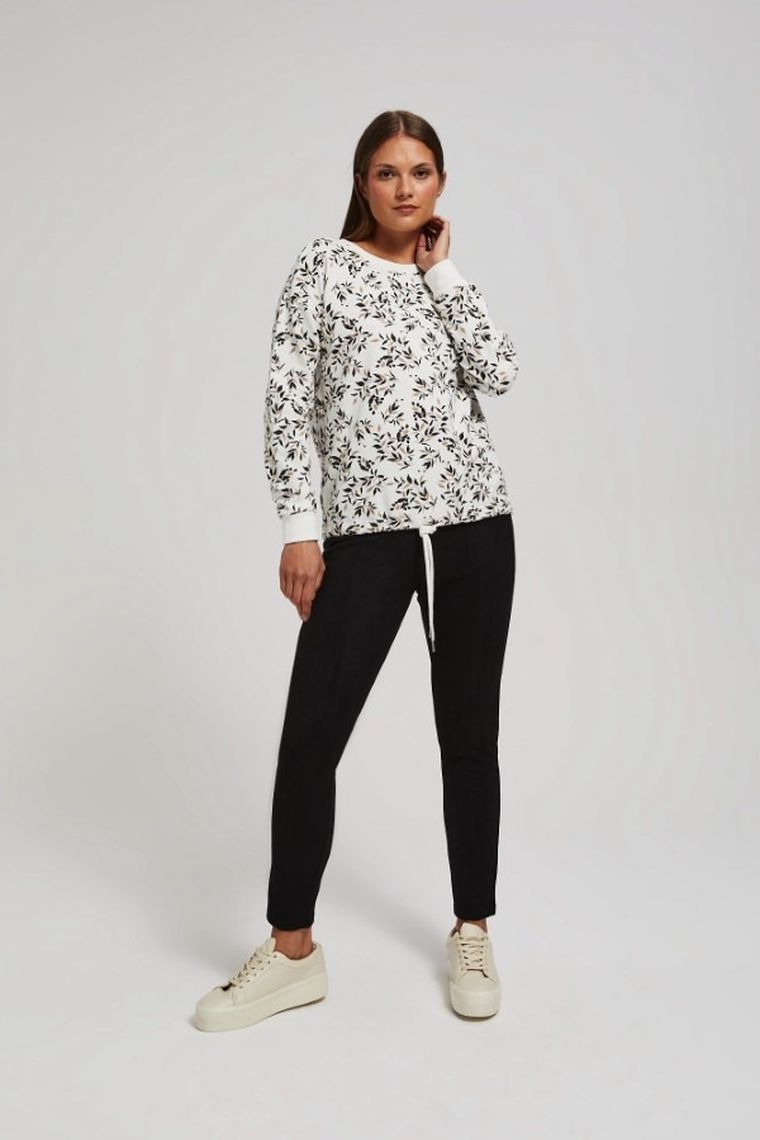 Spodnie materiałowe damskie, czarne, Moodo