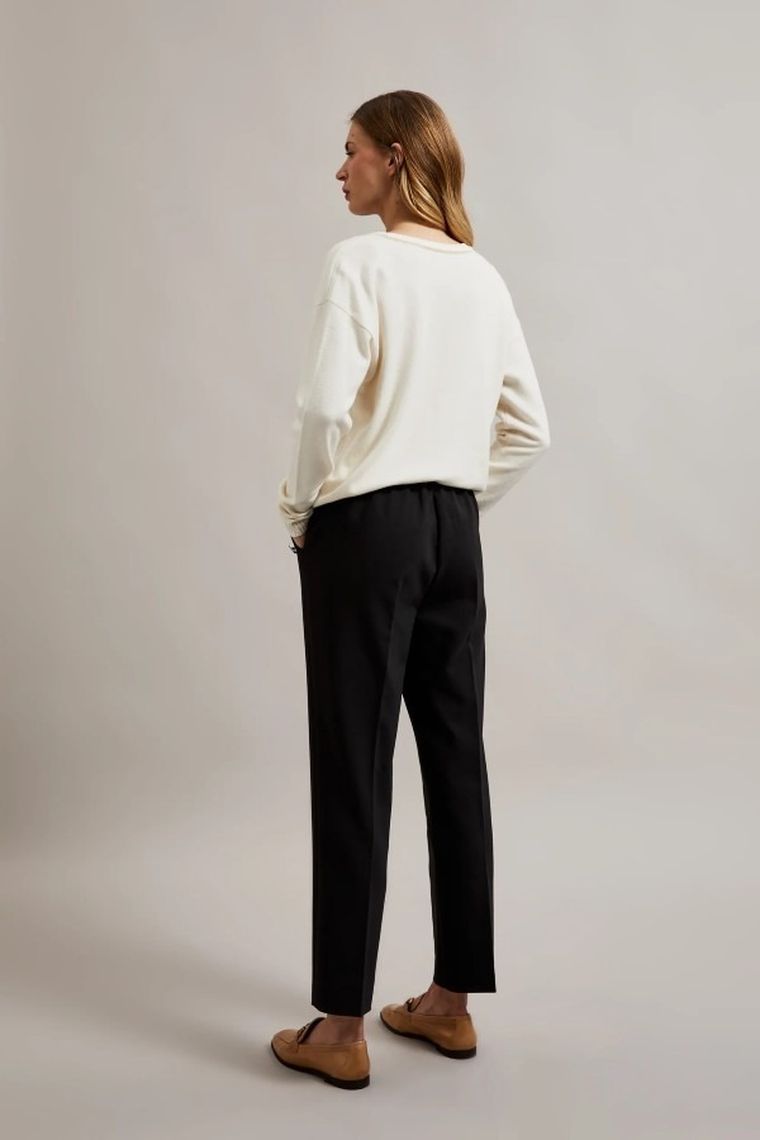 Spodnie materiałowe damskie, czarne, Moodo