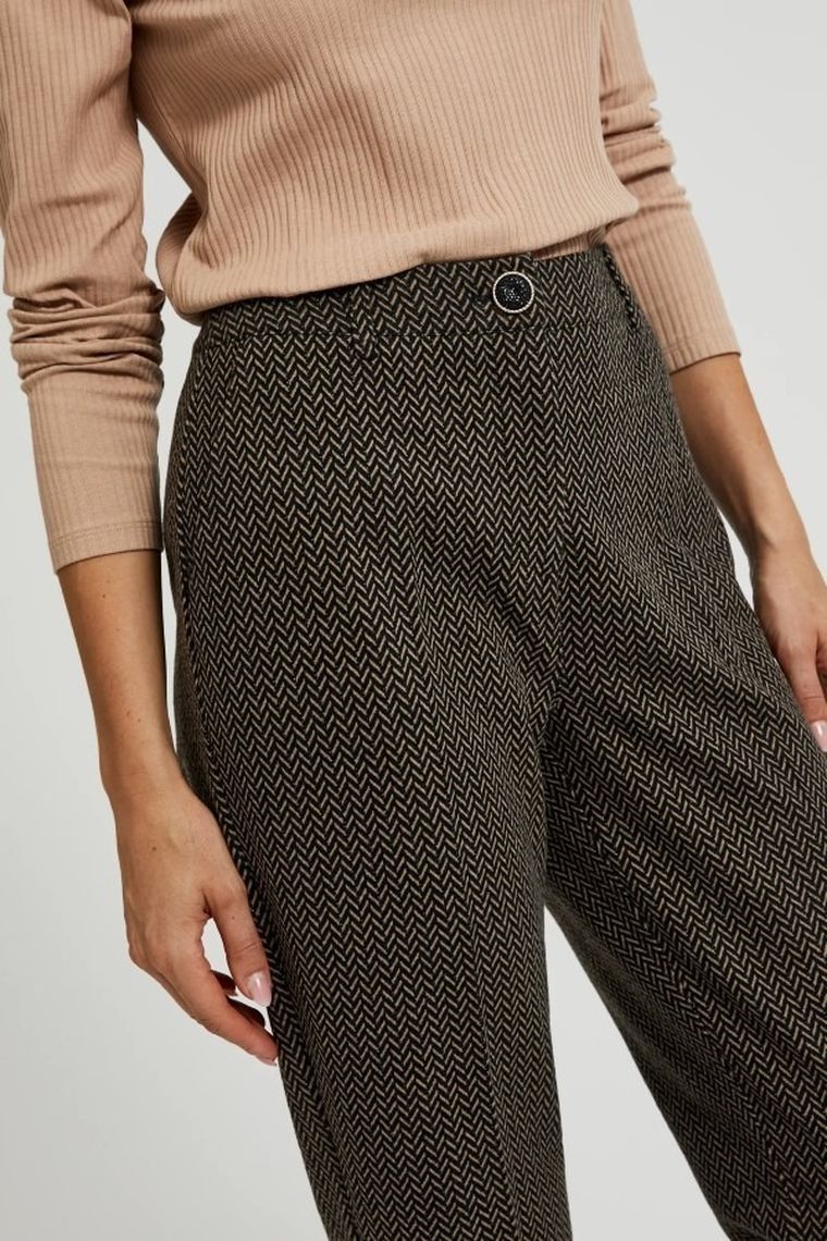 Spodnie materiałowe damskie, czarne, Moodo