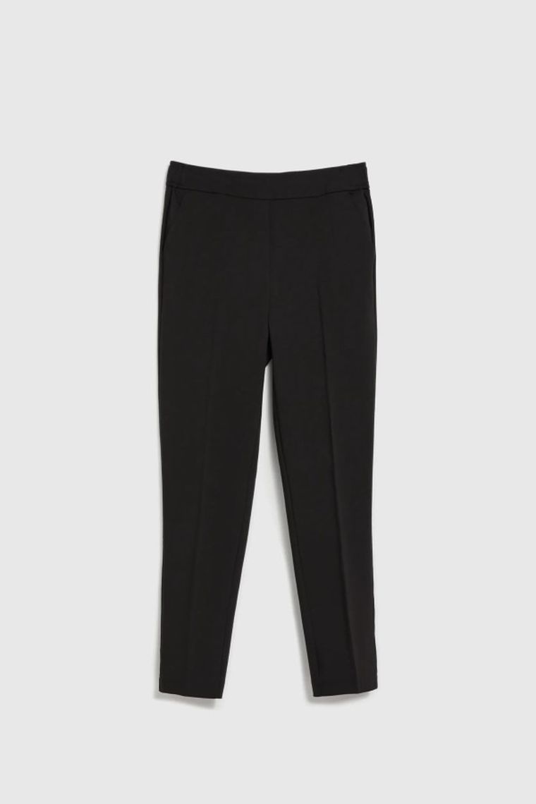 Spodnie materiałowe damskie, czarne, Moodo