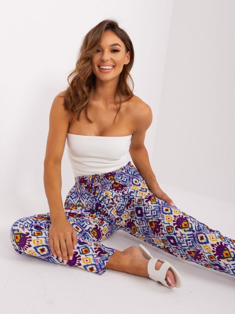 Spodnie materiałowe damskie, fioletowe, Sublevel