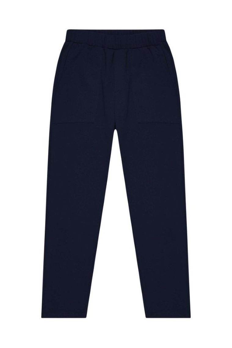 Spodnie materiałowe damskie, granatowe, Moodo