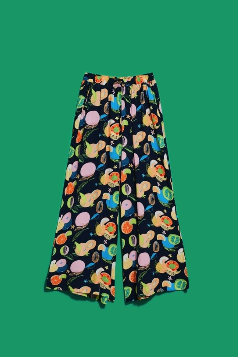 Spodnie materiałowe damskie, granatowe, Moodo