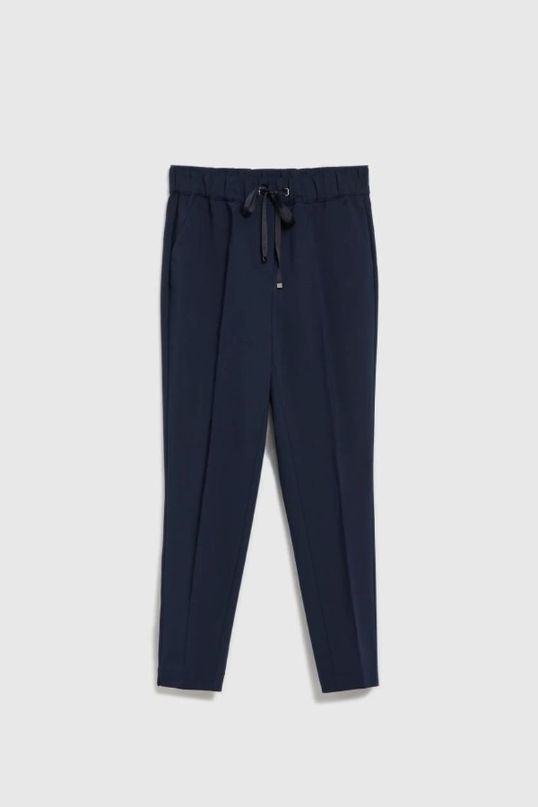 Spodnie materiałowe damskie, granatowe, Moodo