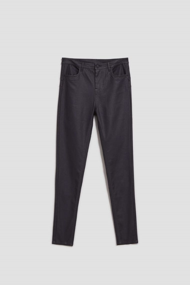 Spodnie materiałowe damskie, szare, Moodo