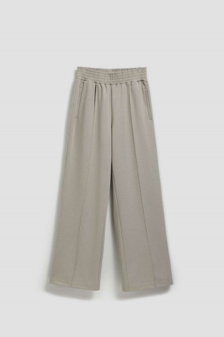 Spodnie materiałowe damskie, szare, Moodo