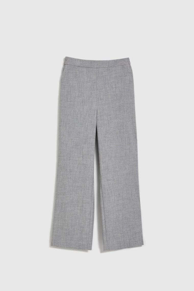 Spodnie materiałowe damskie, szare, Moodo