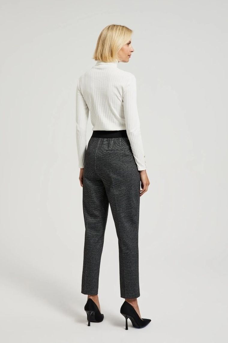 Spodnie materiałowe damskie, szare, Moodo