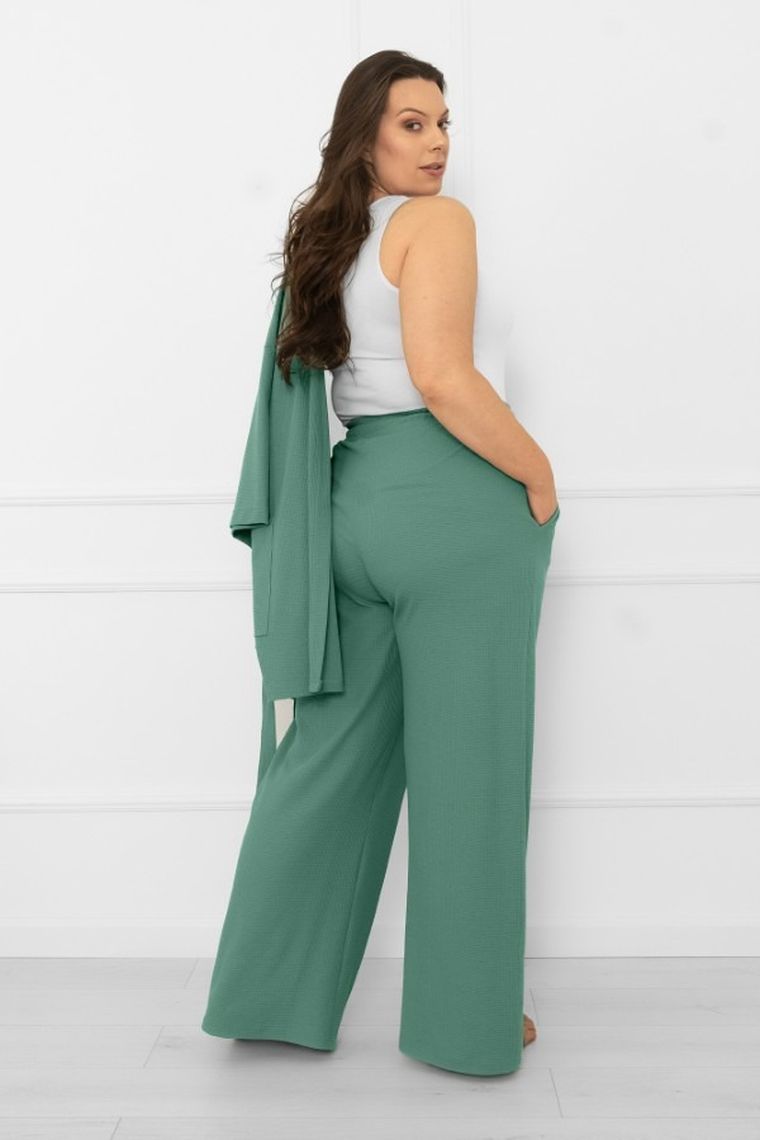 Spodnie materiałowe damskie, zielone, Bono, Italian Fashion