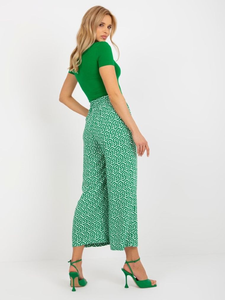 Spodnie materiałowe damskie, zielone, Sublevel